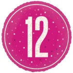 Age 12 Pink Glitz 18 Inch Balloon
