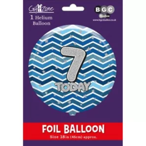 Age 7 Blue 18inch Balloon