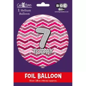 Age 7 Pink 18inch balloon