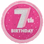 Age 7 Pink Glitz  18inch balloon