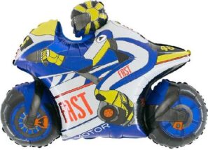 Blue Motor Bike Shape Balloon