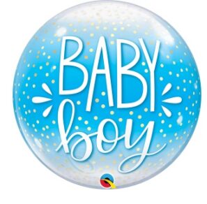 Baby Boy Gold Dots Bubble Balloon