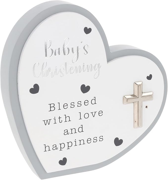 Baby's Christening Heart Plaque