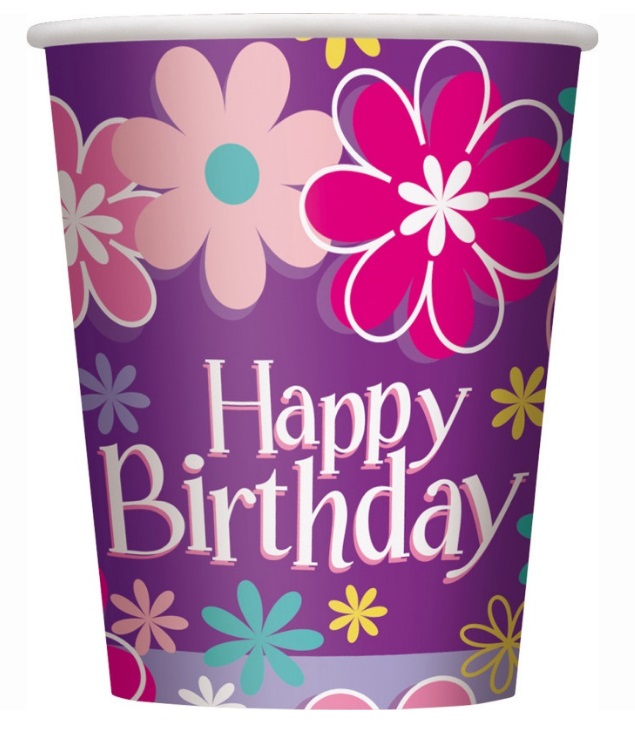 Birthday Blossom Paper Cups 9oz