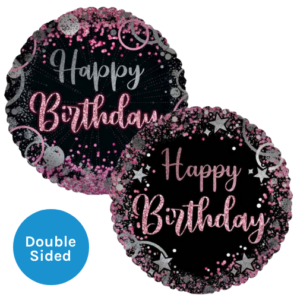 Black and Pink Happy Birthday