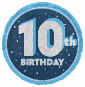 Blue Age 10 Glitz 18 Inch Balloon