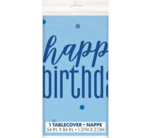 Blue Glitz Birthday Table Cover 1.37M X 2.74M