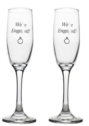 Champagne Flutes Set of 2  Engaged