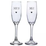 Champagne Flutes Set of 2 Mr & Mrs