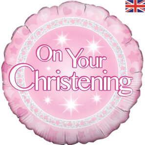 Christening Foil Balloon Pink