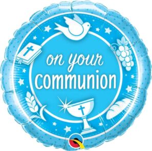 Communion Blue Foil Balloon