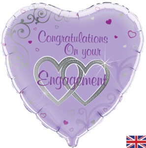 Engagement Purple Heart Foil Balloon