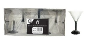 Deluxe Plastic Cocktail Glasses 6pk