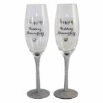 Diamond Wedding Anniversary Flutes