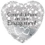 Entwined Hearts Engagement Heart Foil Balloon