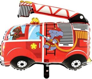 Fire Engine with Fireman Shape Balloon