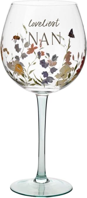 Floral Gin Glass - Loveliest Nan