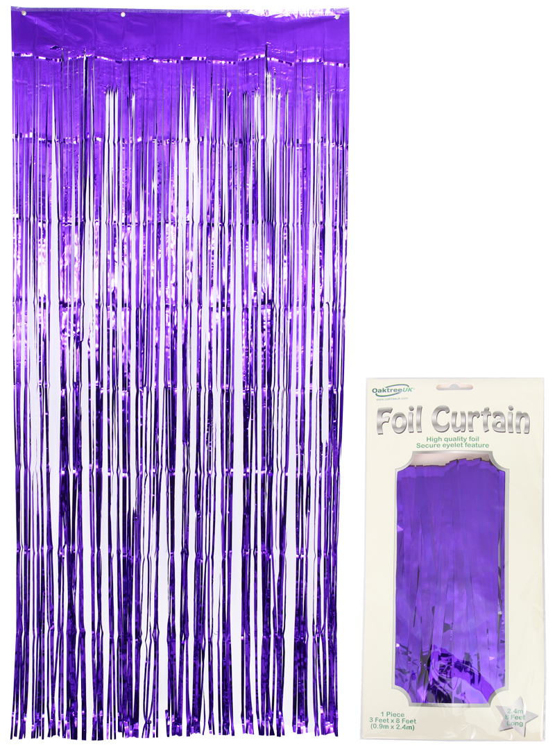 Foil Door Curtain 0.90m x 2.40m Metallic Purple
