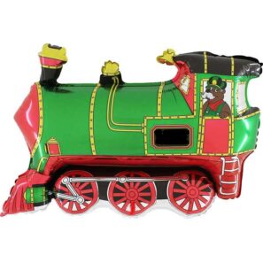 Green Train Shape Balloon