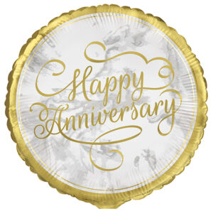 Gold Happy Anniversary Foil Balloon