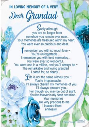 Grandad Memorial Graveside Card