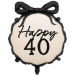 HAPPY 40th WITH BOW FOIL BALLOON