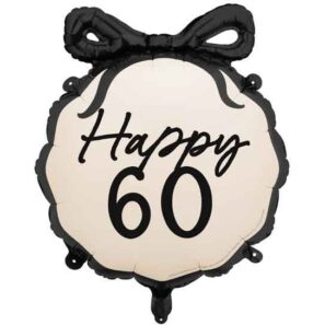 HAPPY 60th WITH BOW FOIL BALLOON