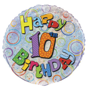 Happy 10th Birthday Prism 18Inch Balloon