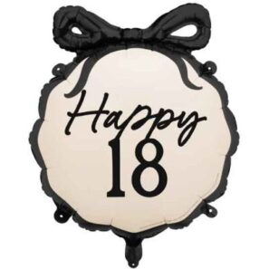 Happy ''18'' With Bow Foil Balloon 18 inch