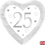 Happy 25th Anniversary Heart Foil Balloon