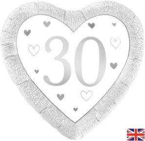 Happy 30th Anniversary Heart Foil Balloon