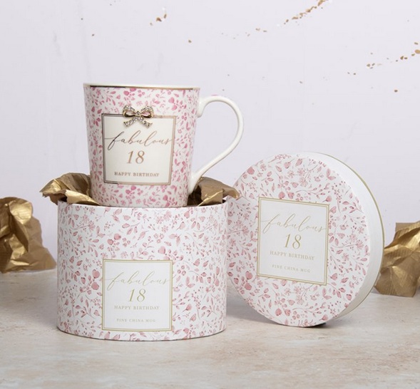 Hearts Design Mug 18th Birthday
