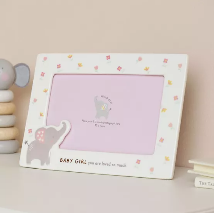 Hello Baby Ceramic Frame - Girl