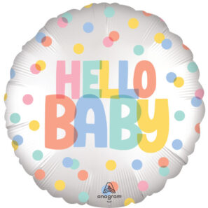 Hello Baby Dots Foil Balloon