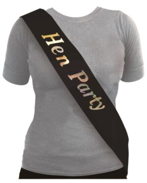 Hen Party Black with Holographic Text