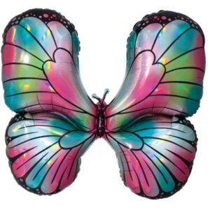 Iridescent Teal & Pink Butterfly Balloon