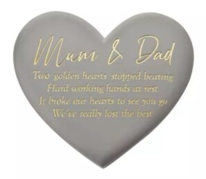 Large Mum & Dad Heart Stone