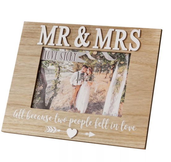 Love Story Photo Frame Mr & Mrs 7 x 5