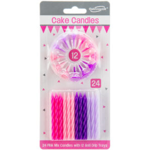 Pink & Purple Spiral Cake Candles (24)