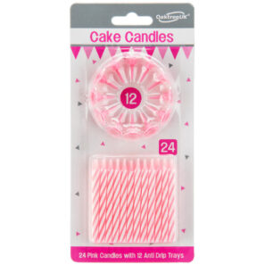Pink Spiral Cake Candles (24)