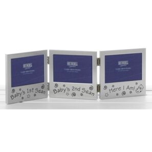 Satin Silver Frame Baby's Scan Triple 5x3