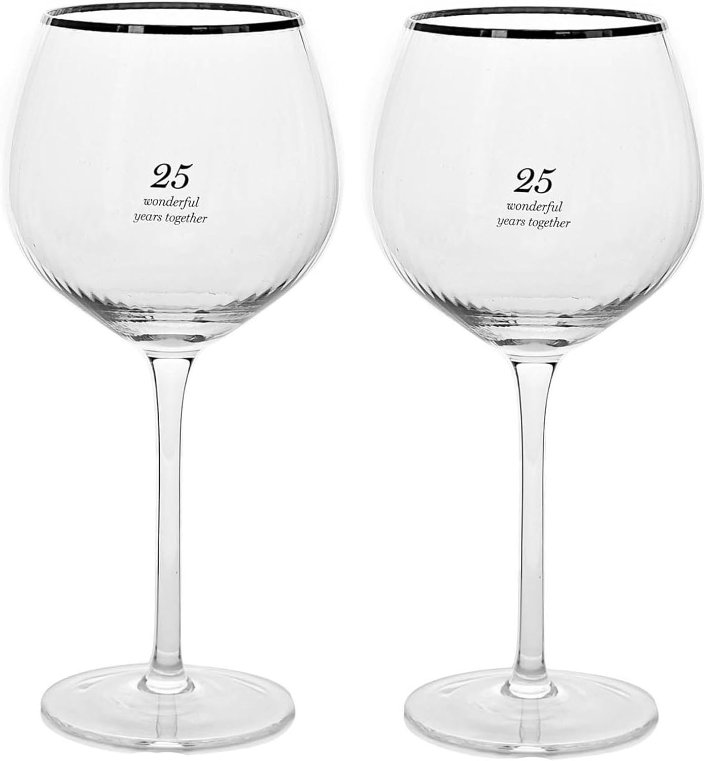 Set of 2 Gin Glasses 25th Anniversary