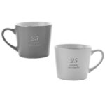 Set of 2 Grey & White Mugs 25th Anniversary