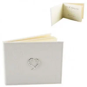 Silver Heart Motif Wedding Book