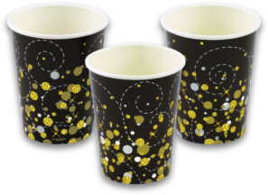 Sparkling Fizz Black & Gold 9oz Cups