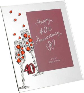Unisex 40th Anniversary Mirror Photo Frame