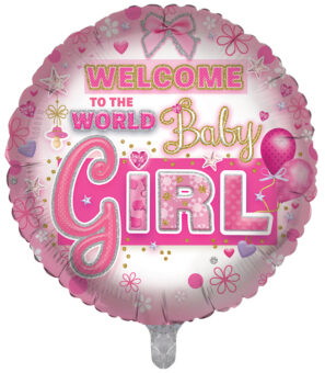 Welcome Baby Girl Balloon