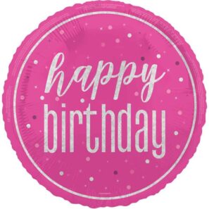 Pink Glitz Happy Birthday Foil Balloon