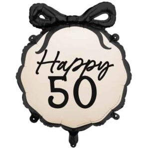 HAPPY 50th WITH BOW FOIL BALLOON