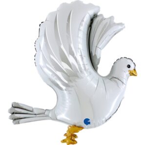 White 3D Dove Foil Balloon